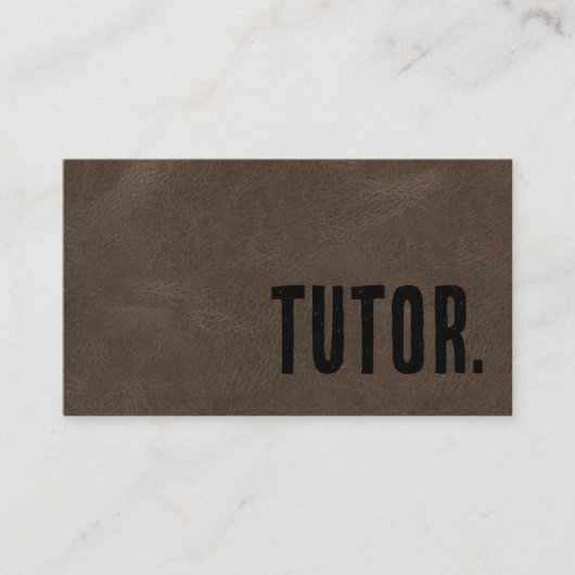 Carte De Visite Premier Tutor en cuir Brown Faux (Devant)