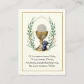 Carte De Visite Première Chalice Communion Sainte Prière d'hôte (Devant)