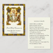 Carte De Visite Première communion Jésus Chalice Souvenir (Devant / Derrière)