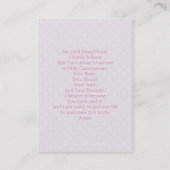 Carte De Visite Première Sainte Communion Blonde Girl (Dos)