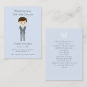 Carte De Visite Première Sainte Communion Brunette Boy (Devant / Derrière)