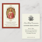 Carte De Visite Première Sainte Communion Jésus Prière Saint (Devant / Derrière)