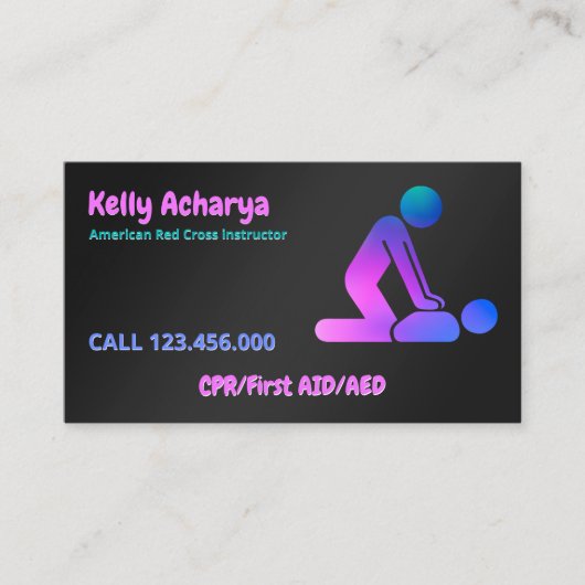 Carte De Visite Premiers soins à l'instructeur de RCR (Devant)