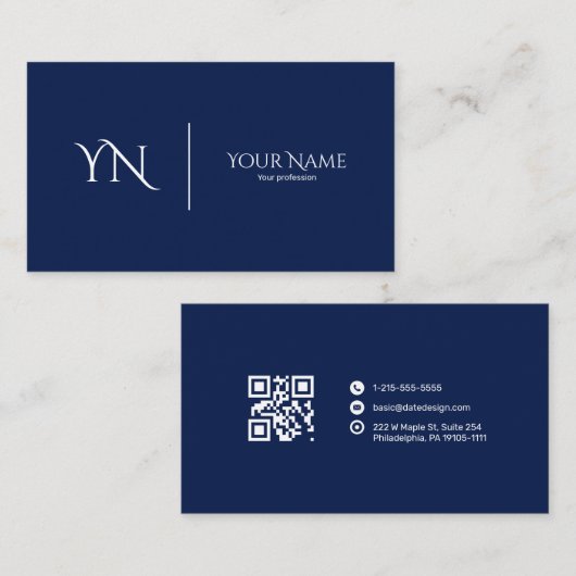 Carte de visite Premium avec code QR (Devant / Derrière)