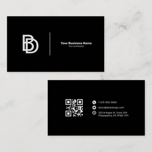 Carte de visite Premium avec logo et code QR (Devant / Derrière)