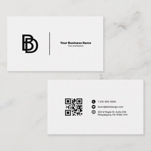 Carte de visite Premium avec logo et code QR (Devant / Derrière)