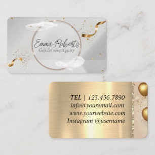Carte De Visite Premium Balles d'or Partie de révélation de genre