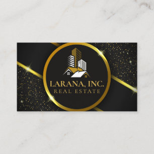 Carte De Visite Premium Black and Gold Luxury Real Estate