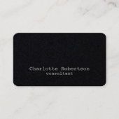 Carte De Visite Premium Black Plain Creative Modern Consultant (Devant)