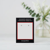Carte De Visite Premium Black Red Earring Display QR  (Debout devant)