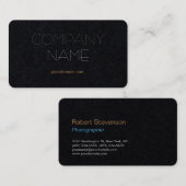 Carte De Visite Premium Black Trendy Stylish Nom de la société (Devant / Derrière)