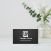 Carte De Visite Premium Black White Company Business Code QR Logo (Debout devant)