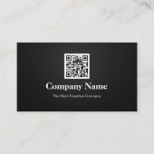 Carte De Visite Premium Black White Company Business Code QR Logo (Devant)