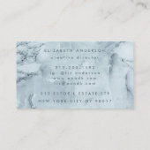 Carte De Visite Premium Blue IceBerg Ultra Modern Bold Monogramme (Dos)