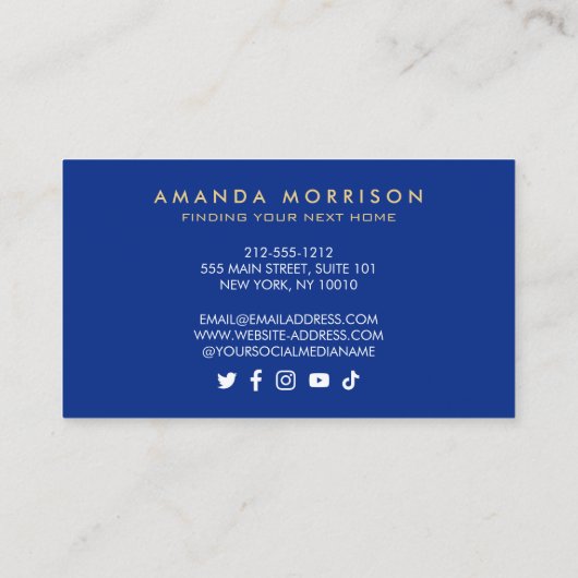 Carte De Visite Premium Creative Realtor Home Paint Swash Blue (Dos)