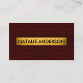 Carte De Visite Premium Crocodile Texture Burgundy & Gold  (Devant)
