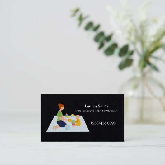 Carte de visite Premium de garde d'enfants (Debout devant)