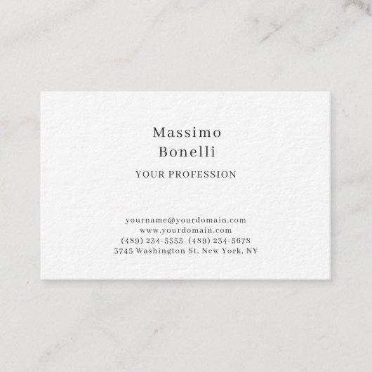 Carte De Visite Premium Épais Unique Élégant Simple Spécial (Devant)