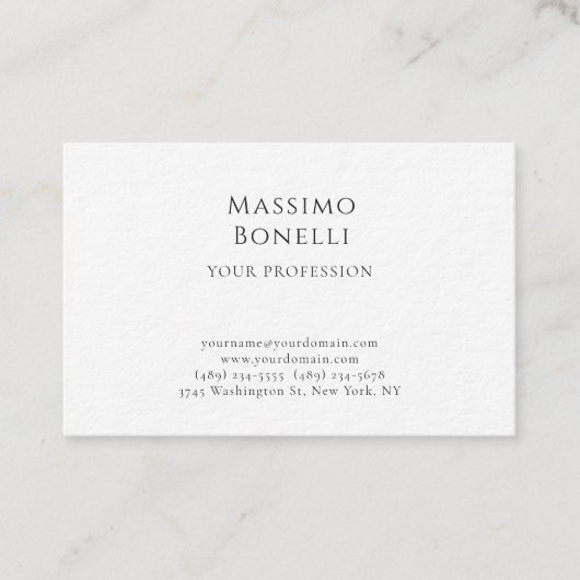 Carte De Visite Premium Épais Unique Élégant Simple Spécial (Devant)