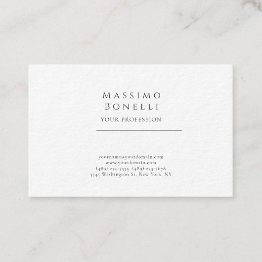 Carte De Visite Premium Épais Unique Élégant Simple Spécial (Devant)