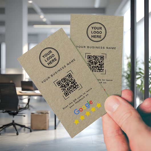 Carte De Visite Premium Kraft QR Code Google Review