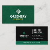 Carte De Visite Premium Lawn Care Landscaping Green Simple (Devant / Derrière)