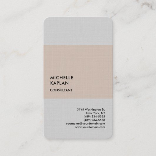 Carte De Visite Premium Lin moderne Professionnel Exclusif (Devant)