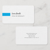 Carte De Visite Premium Lin Sky Blue Blanc Professionnel Moderne (Devant / Derrière)