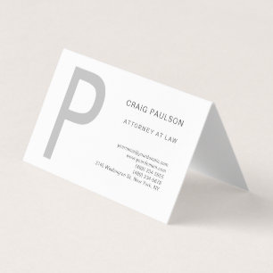 Carte De Visite Premium Linen Monogramme Attorney at Law Modern