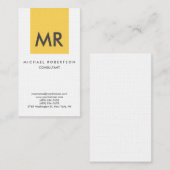 Carte De Visite Premium Linen Monogramme Élégant unique (Devant / Derrière)