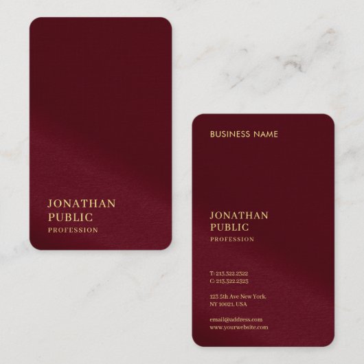 Carte De Visite Premium Linen Ocean Japonais Taille Gold Texte Lux (Devant / Derrière)