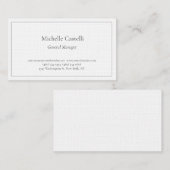 Carte De Visite Premium Linen Professionnel Unique Classique Simpl (Devant / Derrière)