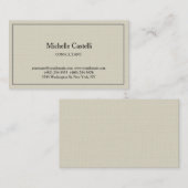 Carte De Visite Premium Linen Professionnel Unique Classique Simpl (Devant / Derrière)