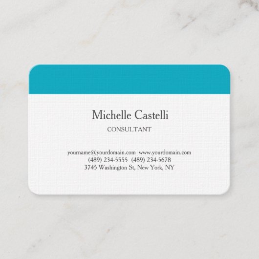 Carte De Visite Premium Linen Professionnel Unique Classique Simpl (Devant)