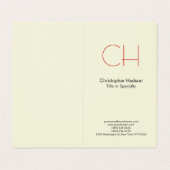 Carte De Visite Premium Linge Rouge tendance Monogramme moderne (Extérieur déplié)