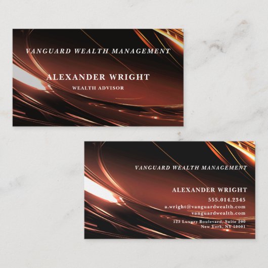 Carte De Visite Premium Luxurious Black Gold-type3 (Devant / Derrière)