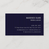 Carte De Visite Premium Navy Pinstripe Business Card (Dos)