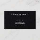 Carte De Visite Premium Noir élégant Monogramme Moderne Simple Lux (Dos)