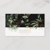 Carte De Visite Premium Noir Onyx Moderne Eucalyptus Entreprise (Devant)