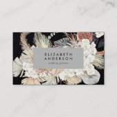 Carte De Visite Premium noir Pampas Grass Floral Ultimate Grey (Devant)