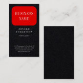 Carte De Visite Premium Noir Rouge tendance Plaine (Devant / Derrière)
