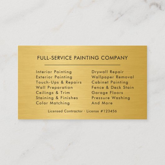 Carte De Visite Premium Painter Contractor  (Dos)