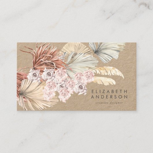 Carte De Visite Premium Pampas Original Kraft Modern Designer (Devant)