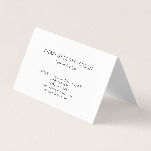 Carte De Visite Premium Pearl Trendy Professional Plain Minimalist (Devant)
