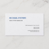 Carte De Visite Premium Silk Moderne Élégant Bleu Bleu Simple Blan (Devant)