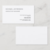 Carte De Visite Premium Silk Moderne Élégant Simple Noir Blanc (Devant / Derrière)