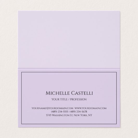Carte De Visite Premium Silk Professional Unique Classique Simple (Extérieur déplié)