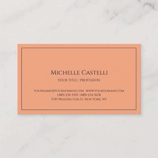 Carte De Visite Premium Silk Professional Unique Classique Simple (Devant)