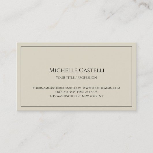 Carte De Visite Premium Silk Professional Unique Classique Simple (Devant)