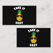 Carte De Visite Prends-le facilement ananas 1 (Devant / Derrière)